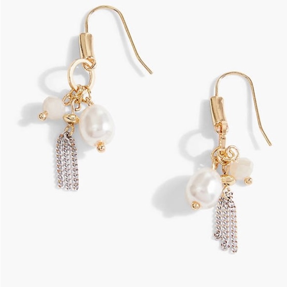 Pearl drop earrings gold/silver tone